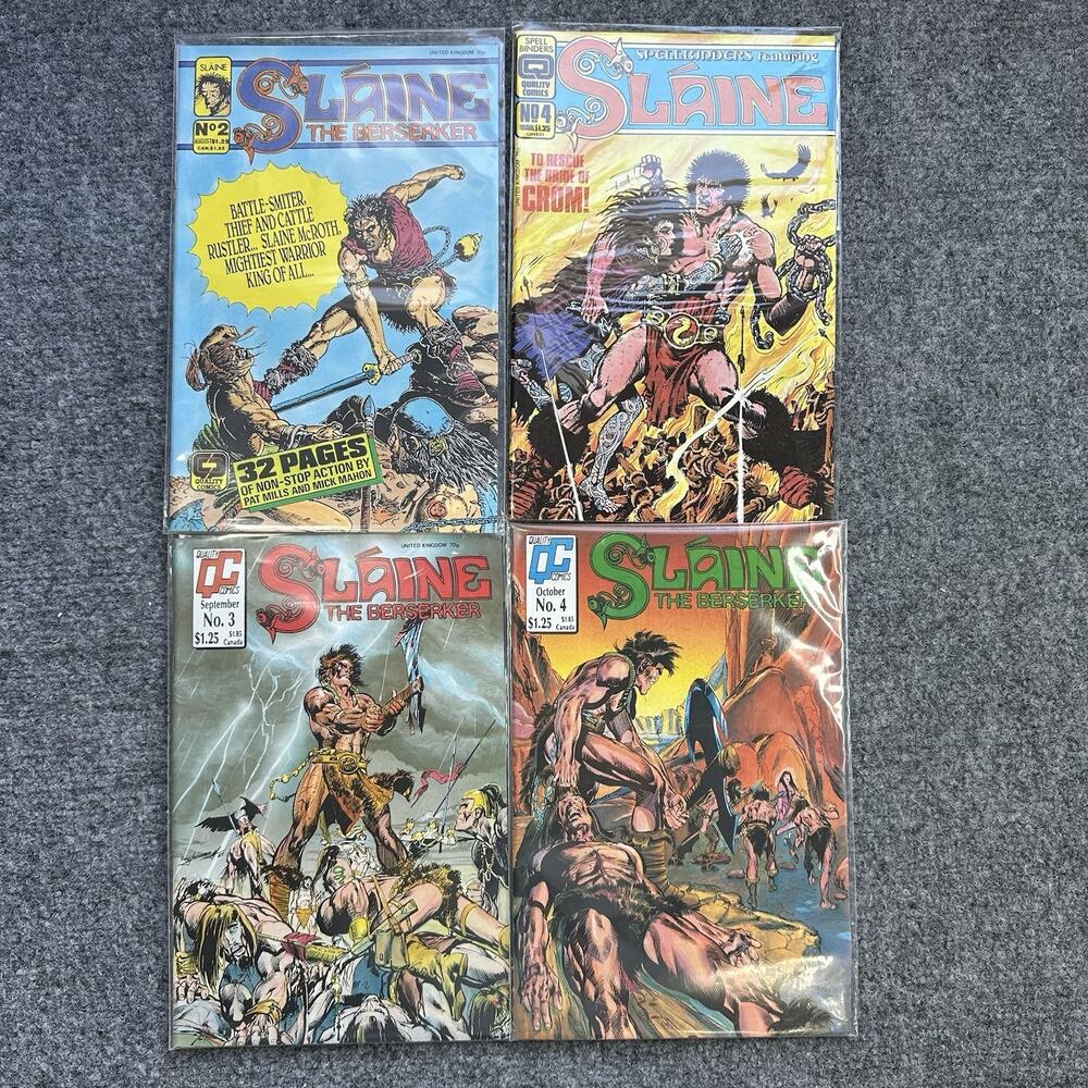 SLAINE THE BERSERKER (QUALITY COMICS/MICK MAHON/1216585) Lot Of (4) Comic Books
